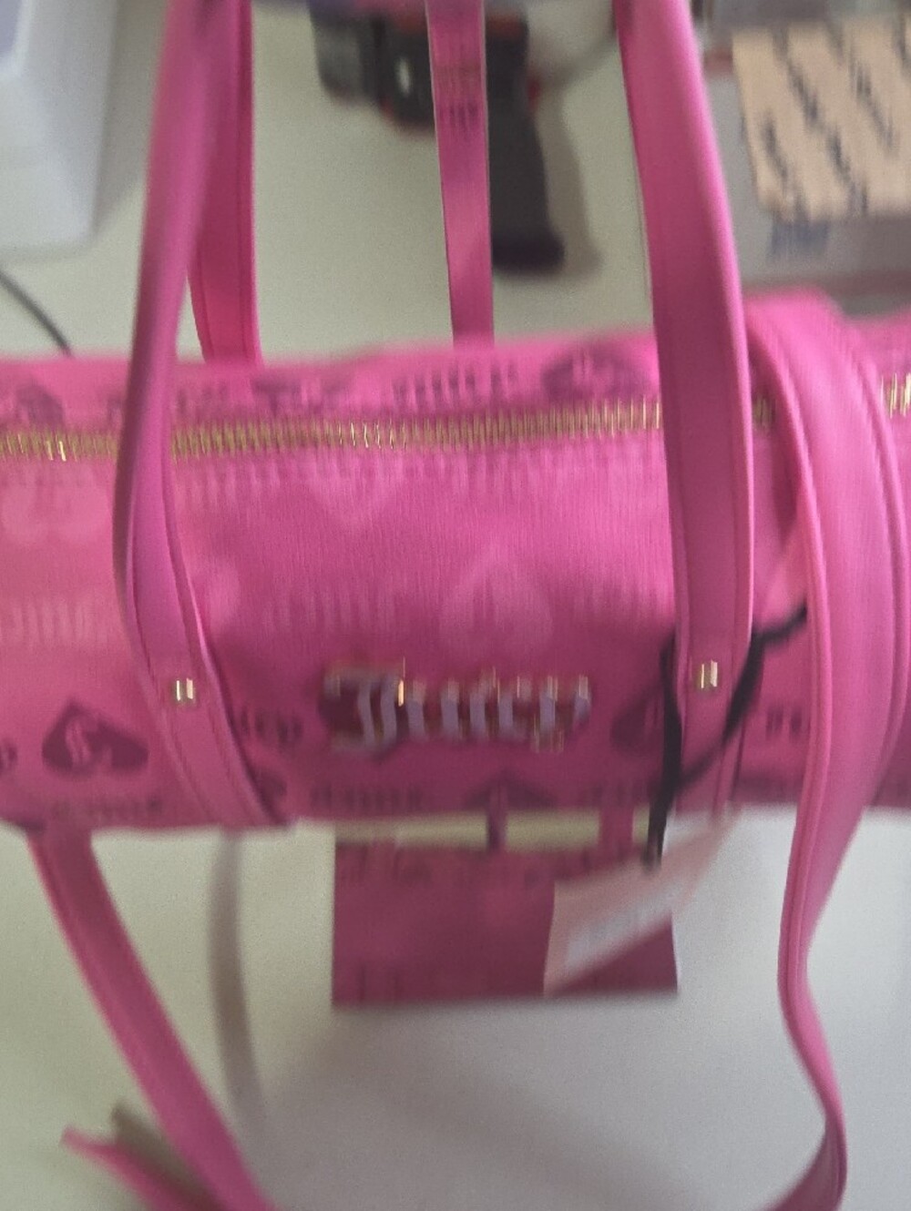 Juicy Couture Hot Pink Barrel Mini Satchel with Gold Hardware - Picture 3 of 5